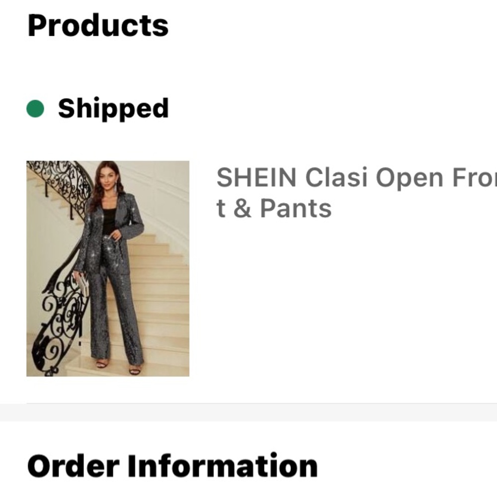 SHEIN Black and Silver Sequin Pantsuit